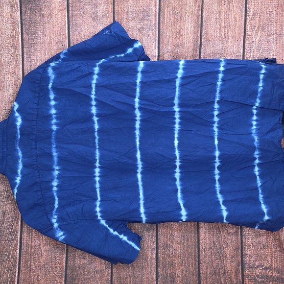Banana Republic Casual Button Down Slim Fit Blue Tie-Dye Shirt XXL AO-2029 - Picture 3 of 7